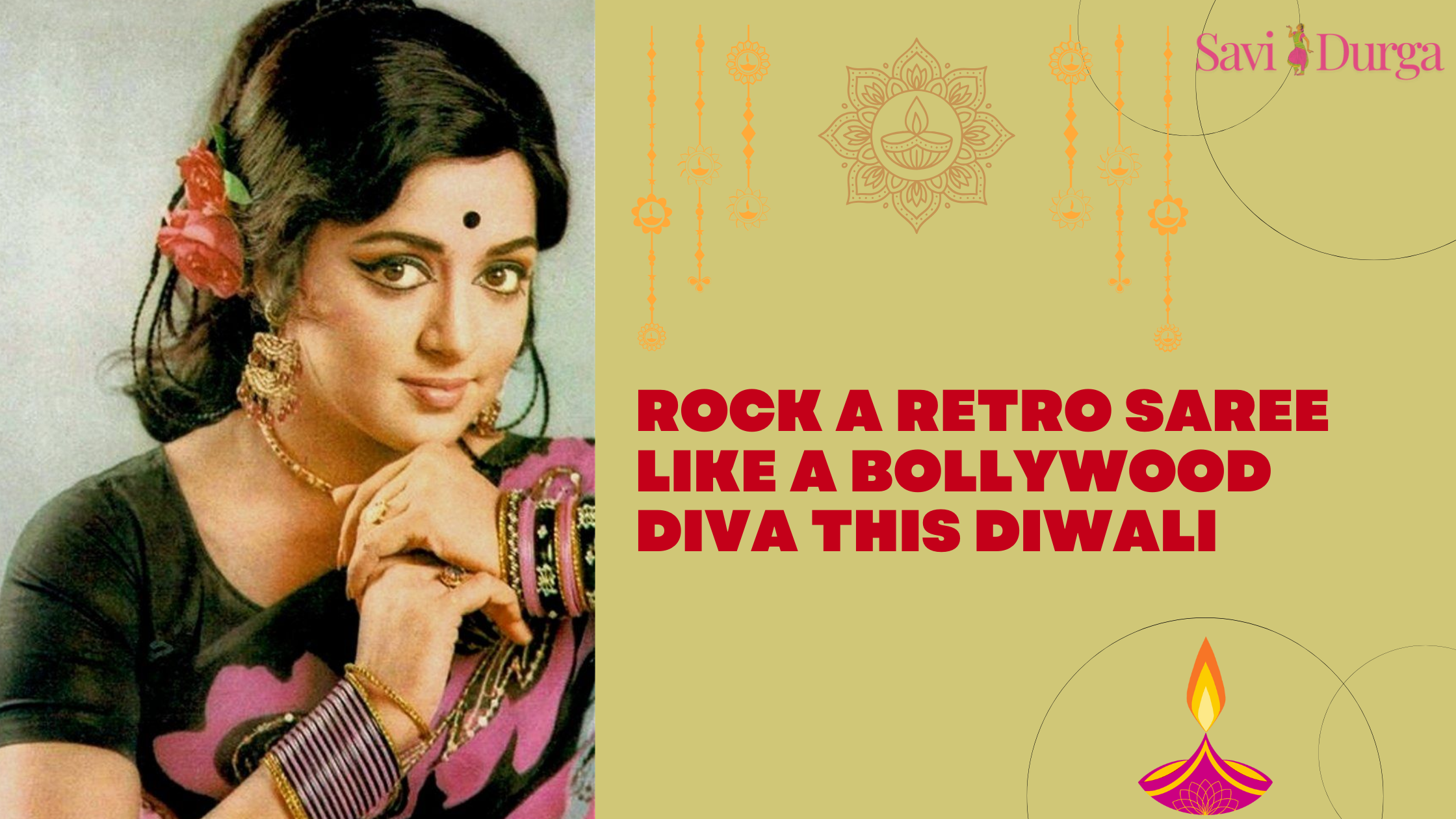 Rock a Retro Saree Like a Bollywood Diva This Diwali