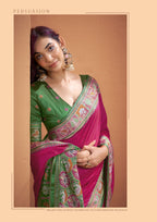 Pink Soft Silk Saree with Patola Borders and Pallu