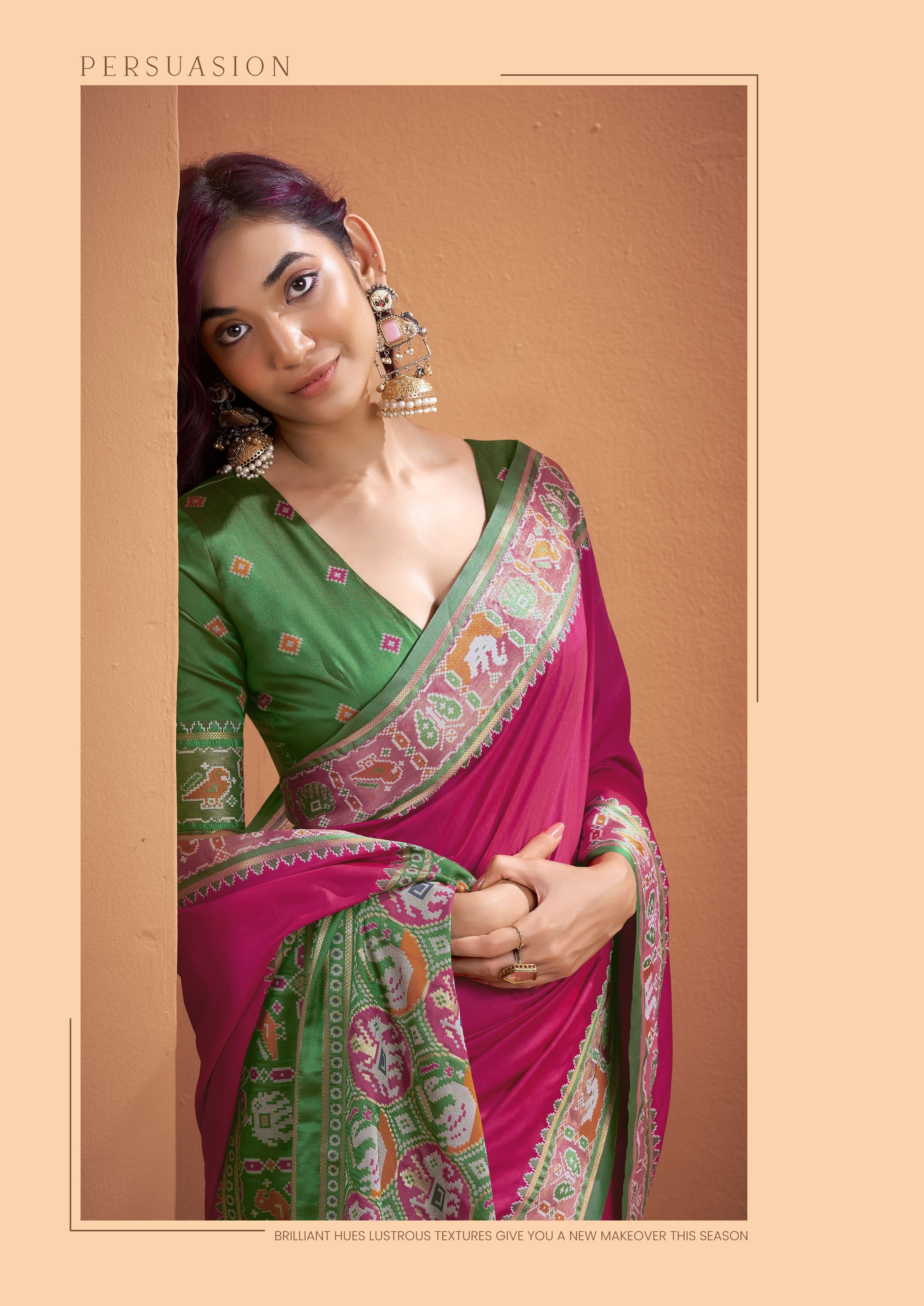 Pink Soft Silk Saree with Patola Borders and Pallu