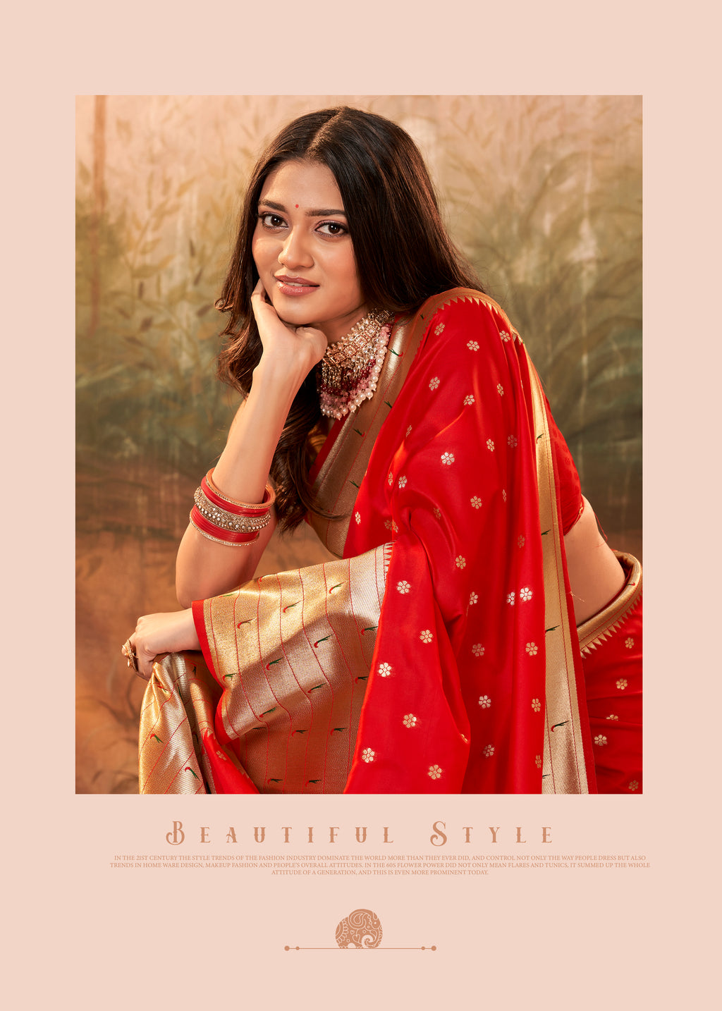 Pure Silk Paithani With Zari Weaving Cherry Red Saree