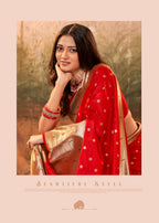 Pure Silk Paithani With Zari Weaving Cherry Red Saree