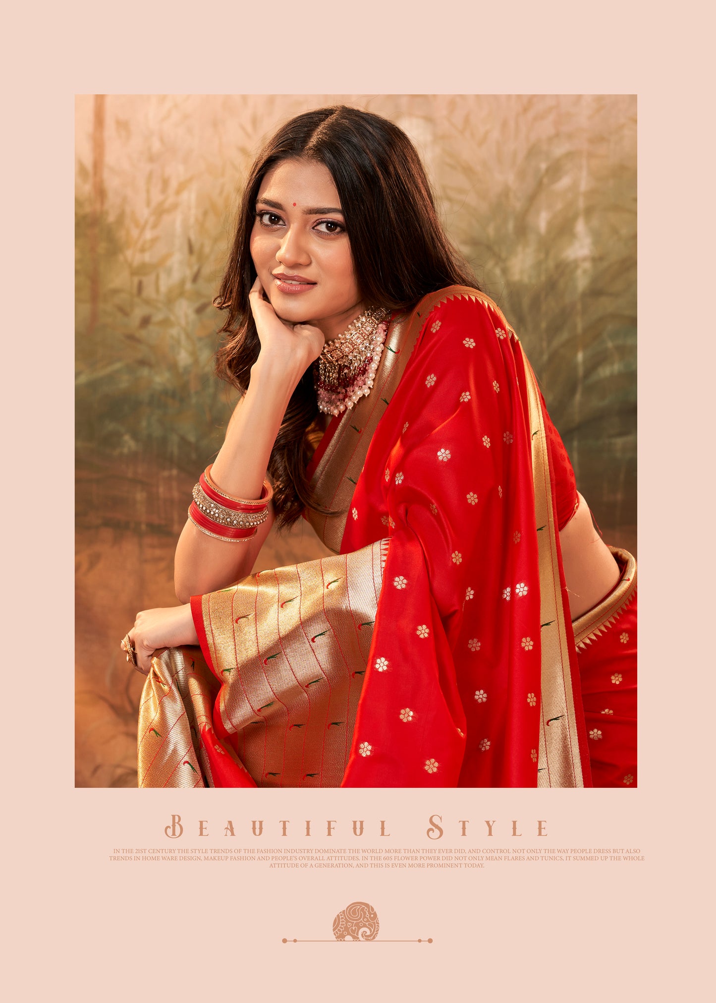 Pure Silk Paithani With Zari Weaving Cherry Red Saree
