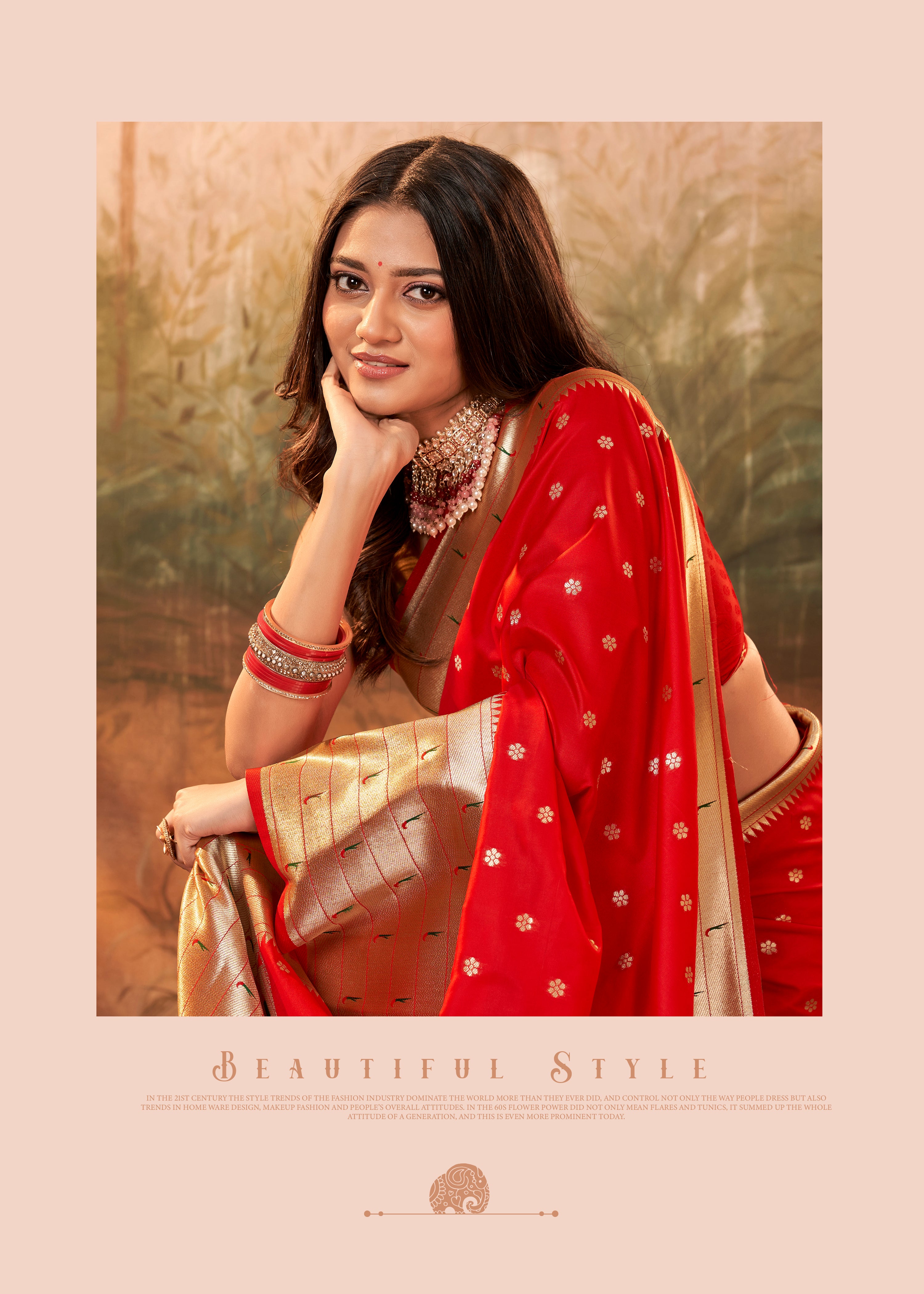 Pure Silk Paithani With Zari Weaving Cherry Red Saree