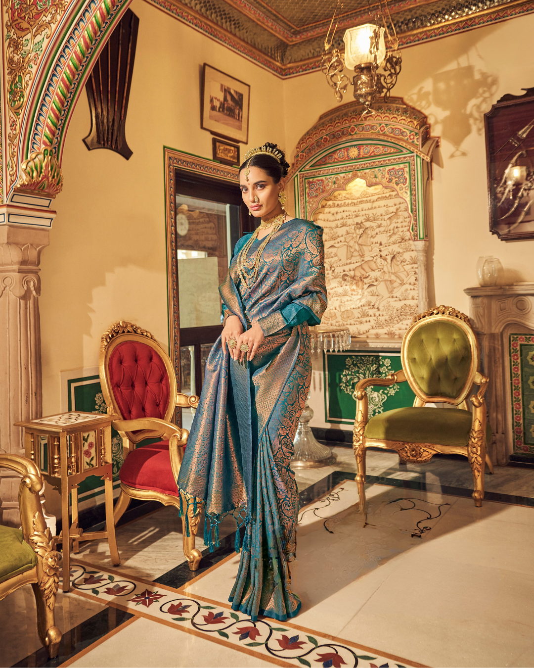 Sea Green  Silk Weaving Kanjivaram Saree