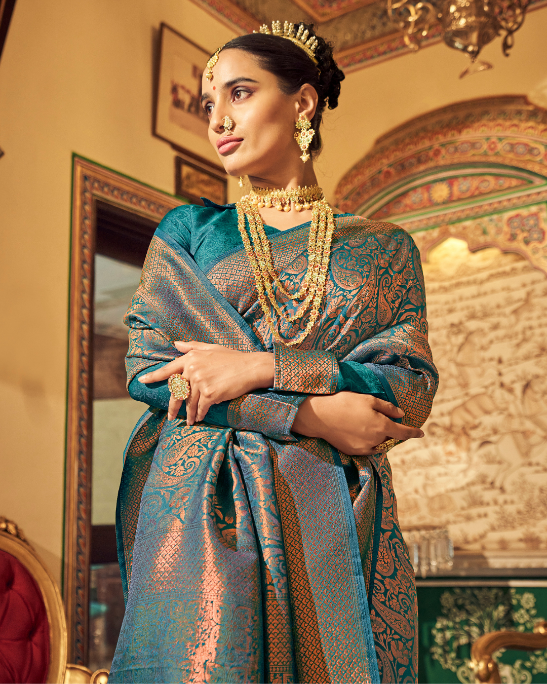 Sea Green  Silk Weaving Kanjivaram Saree