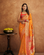 Yellow  Banarasi Soft Silk