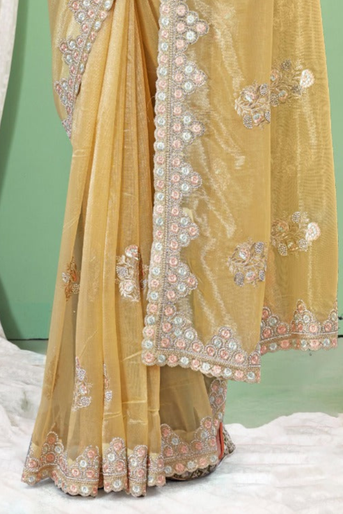 Yellow Lily Nett Saree