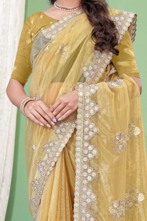 Yellow Lily Nett Saree