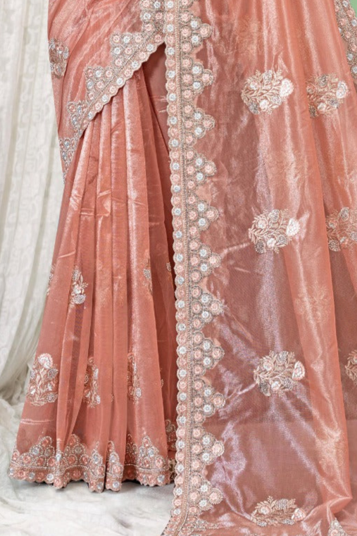 Peach Lily Nett Saree