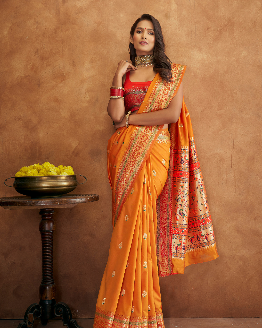 Yellow  Banarasi Soft Silk