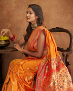 Yellow  Banarasi Soft Silk