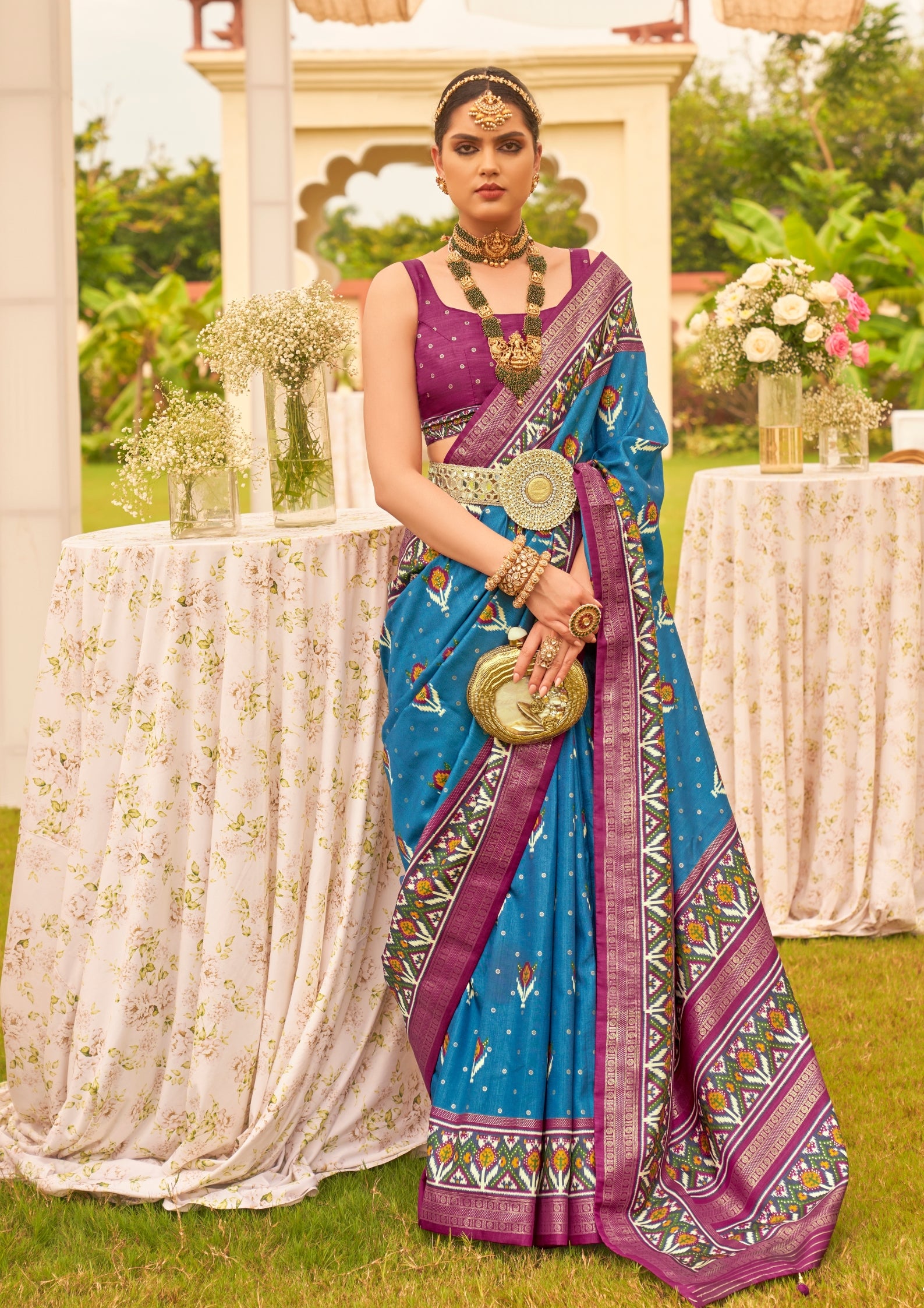 Blue  Silk with Aqua Finish