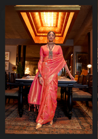 Pink handloom weaving sarees