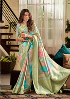 Soft Silk Multicolor Saaree With Digital Print