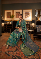 Green handloom weaving sarees