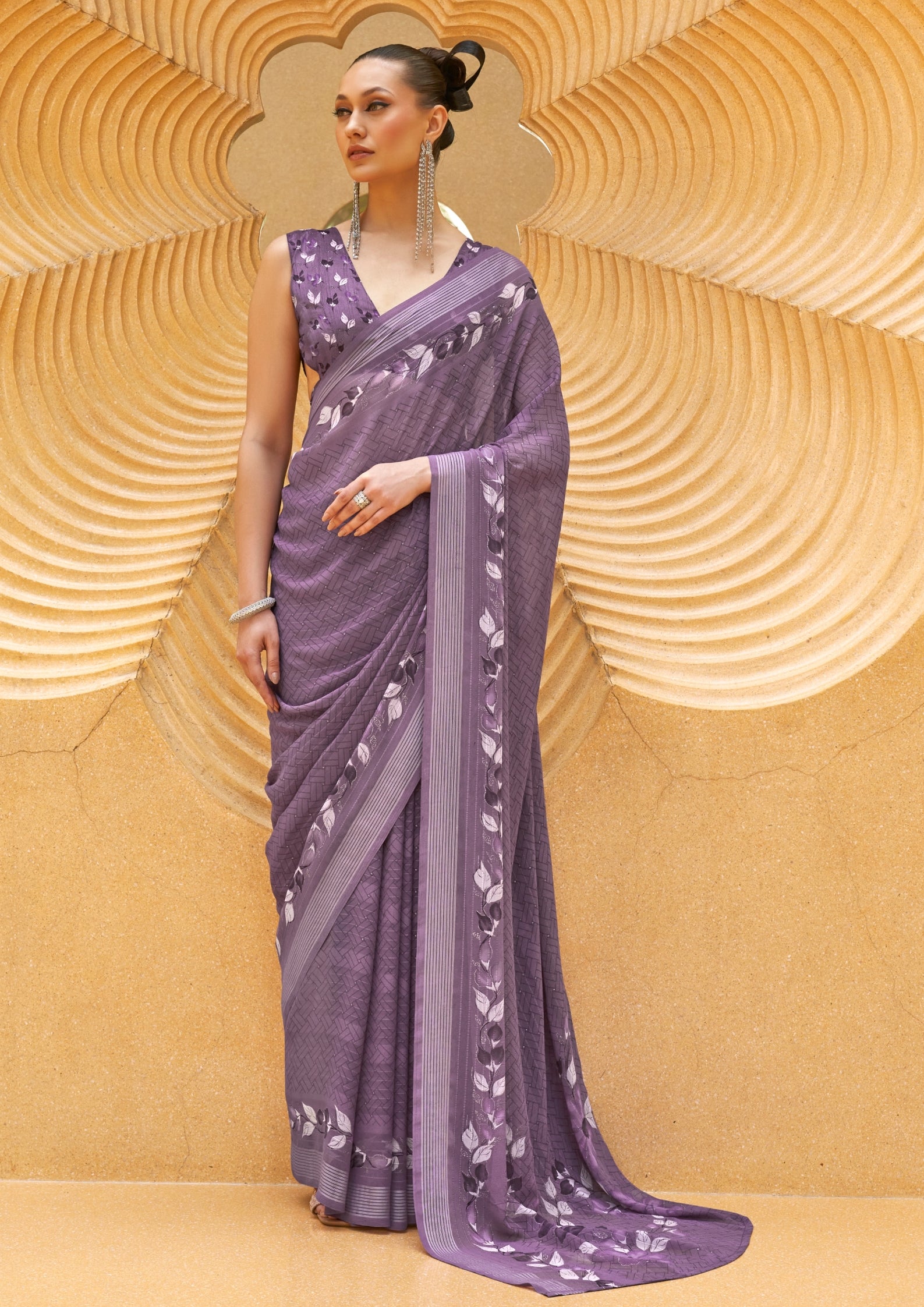 Lavender Silk Saree
