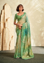 PURE HANDLOOM KHADI SILK GREEN SAAREE