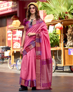 Pink Banarasi Silk saree