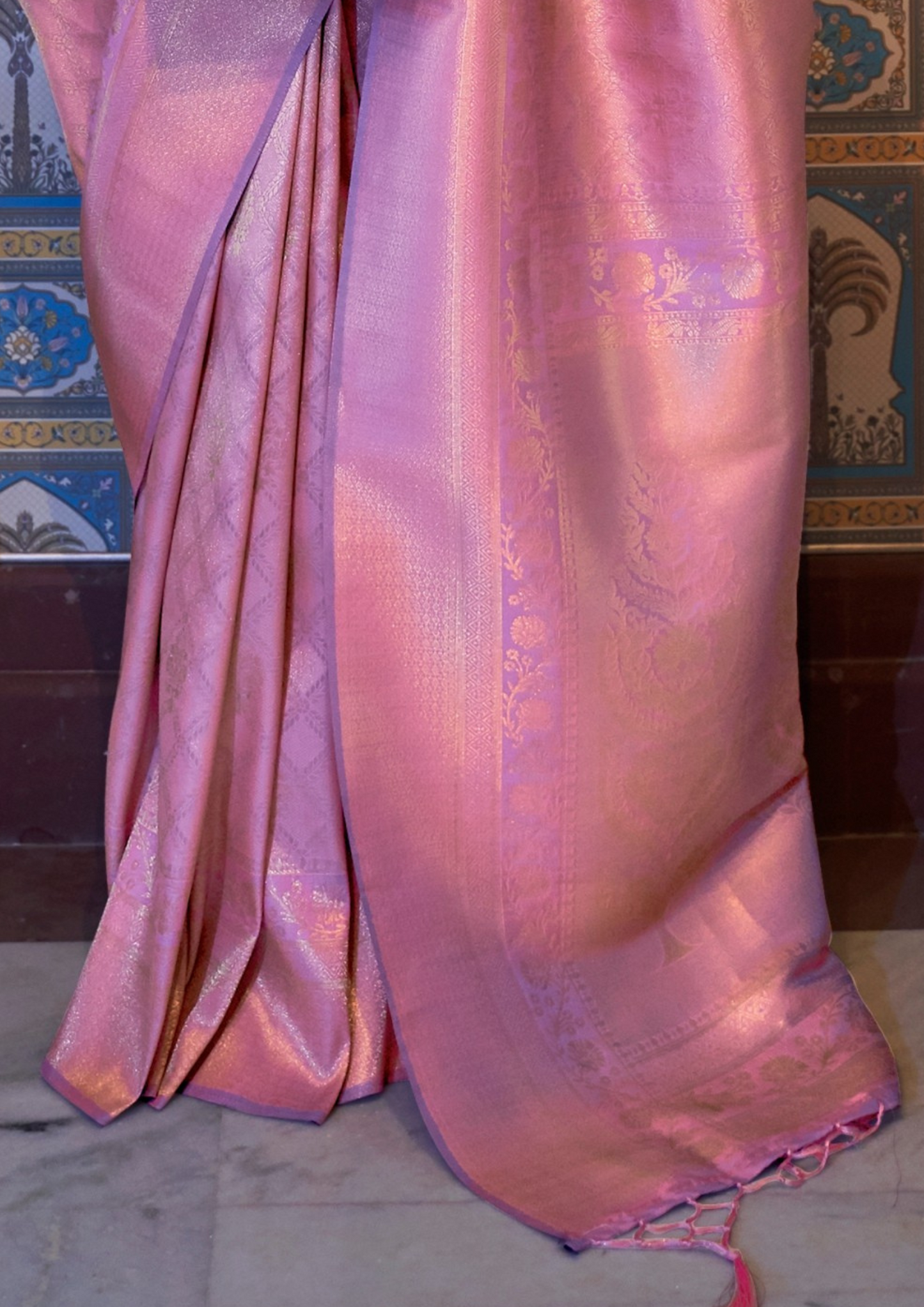 Kanjivaram PINK HANDLOOM WEAVING SILK SAREES