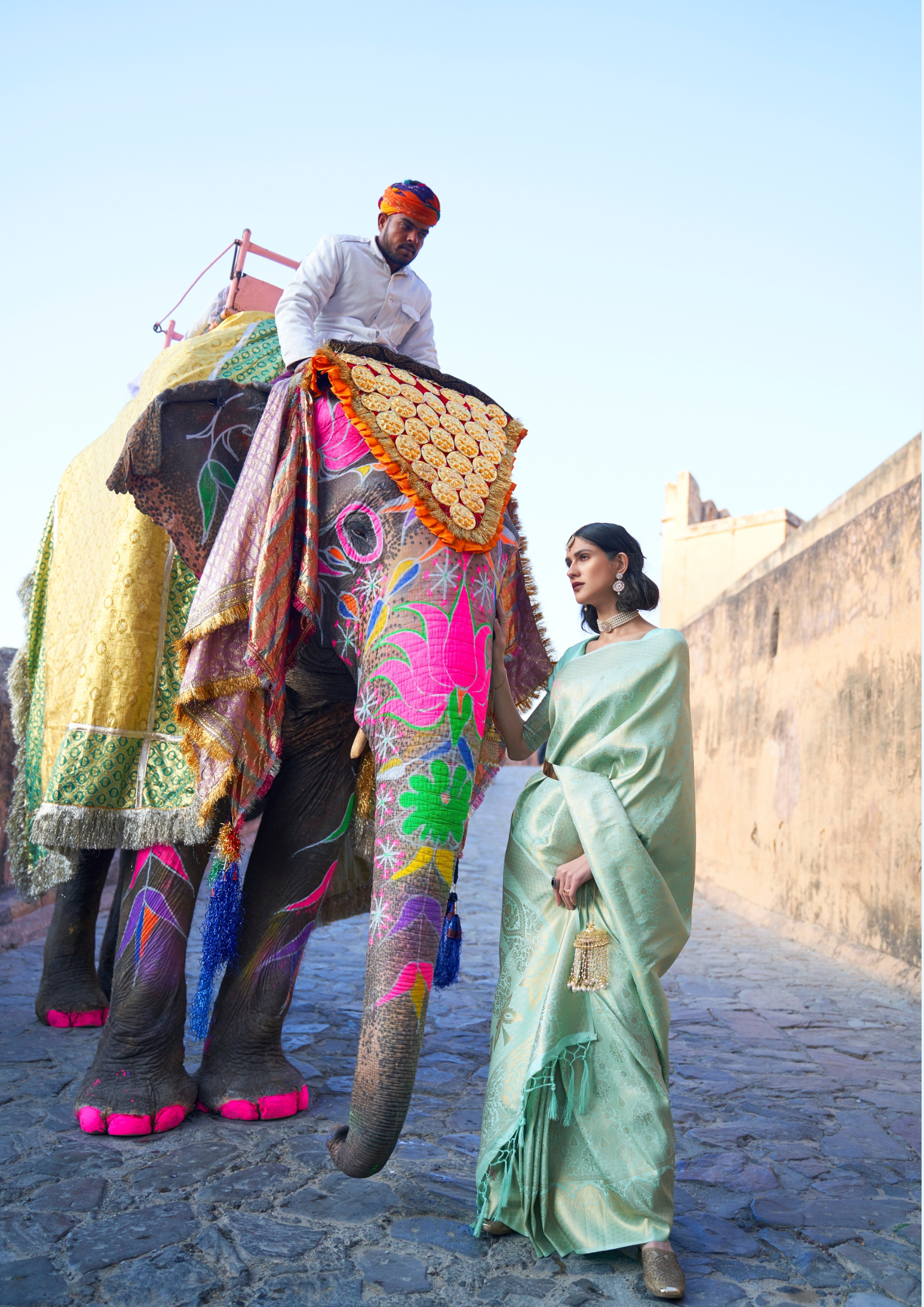 Kanjivaram MINT GREEN HANDLOOM WEAVING SILK SAREES