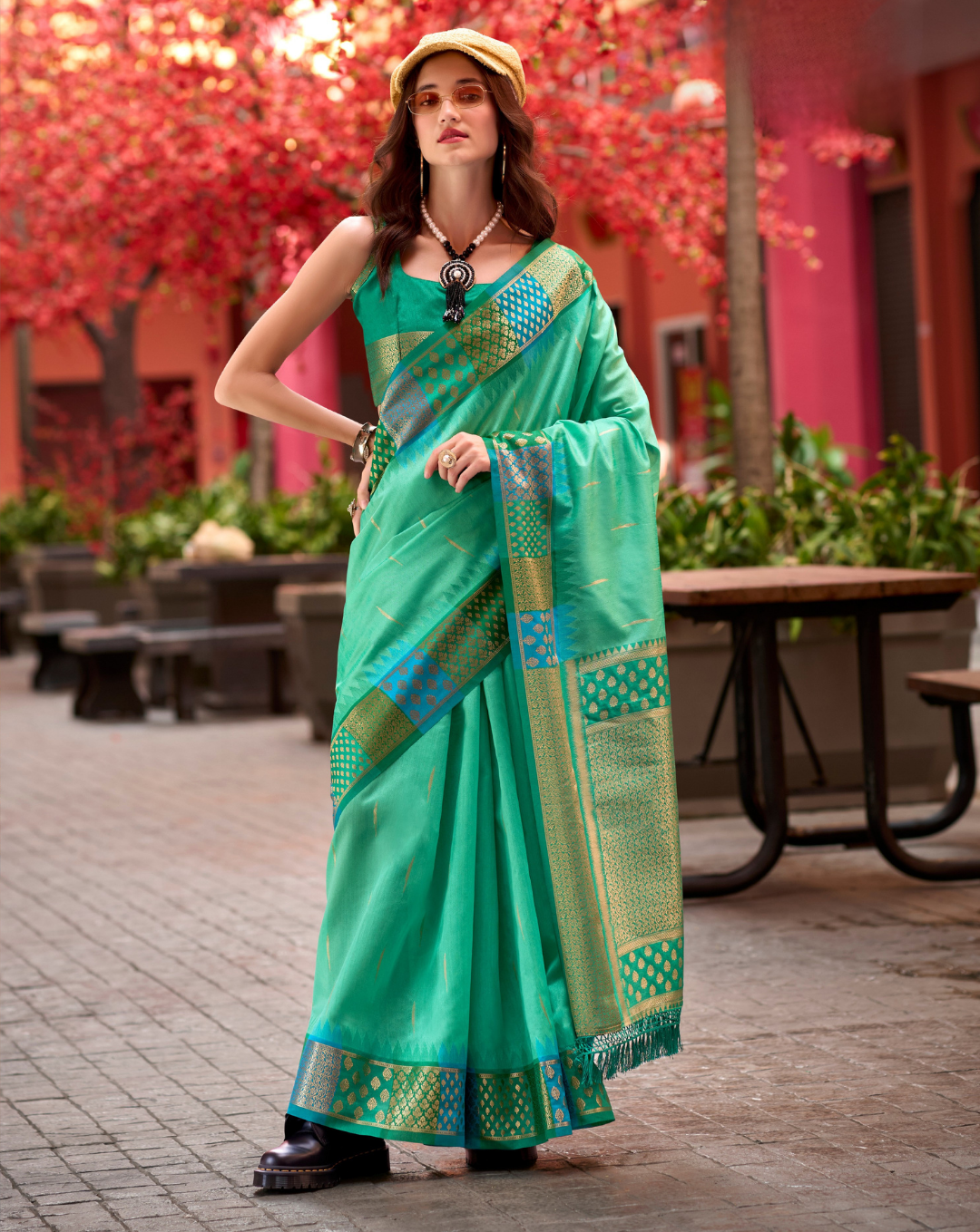 Sea Green  Banarasi Silk saree