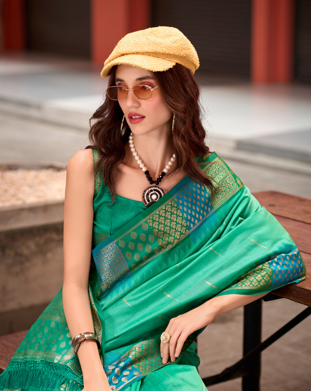 Sea Green  Banarasi Silk saree