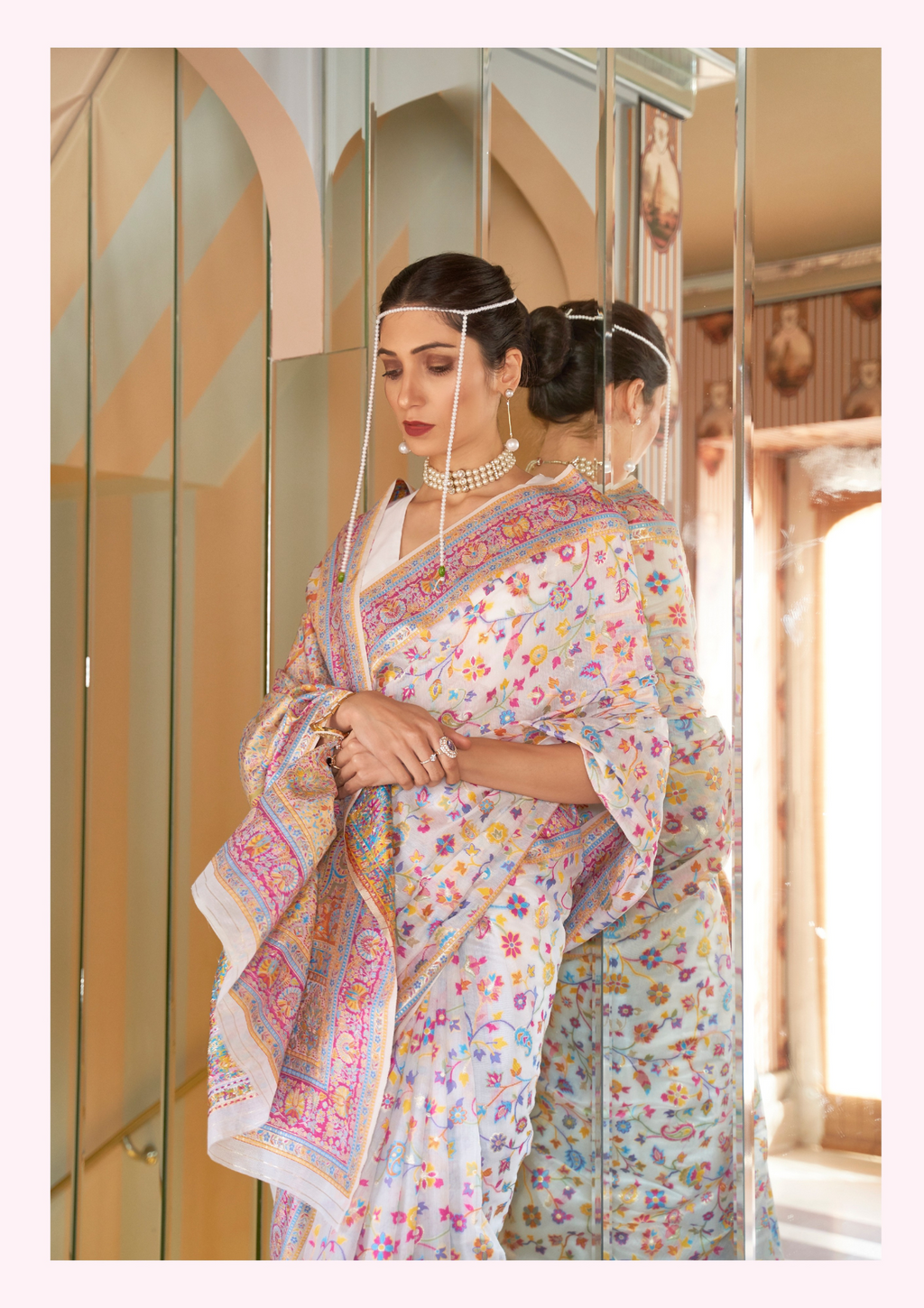 PASTEL LILAC KASHMIRI MODAL HANDLOOM WEAVING SILK SAREES