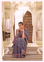 MIDNIGHT BLUE PASHMINA MODALSILK  HANDLOOM WEAVING SILK SAREES
