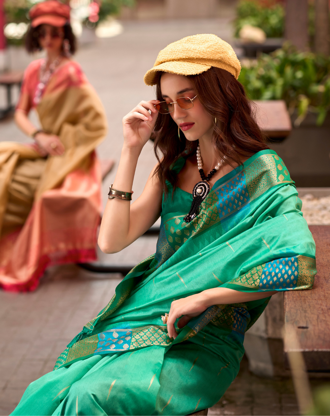 Sea Green  Banarasi Silk saree