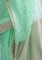 Kanjivaram PASTEL PISTACHIO MODAL MUKAISH HANDLOOM