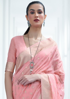 PASTEL ROSE PINK MODAL MUKAISH HANDLOOM