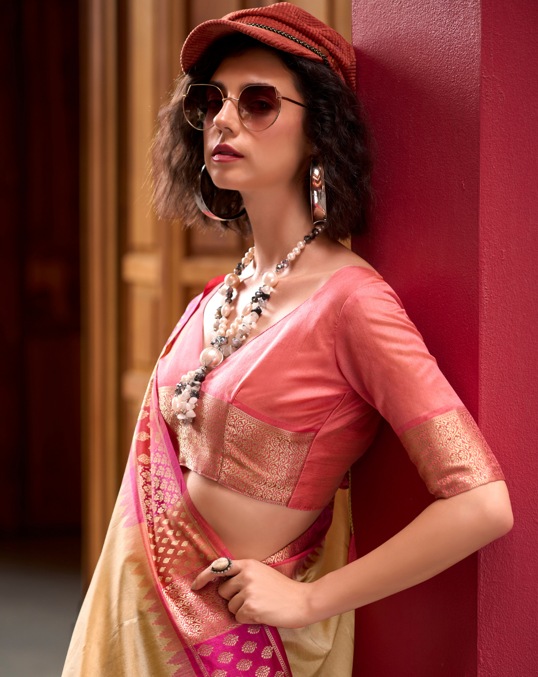 Gold  Banarasi Silk saree