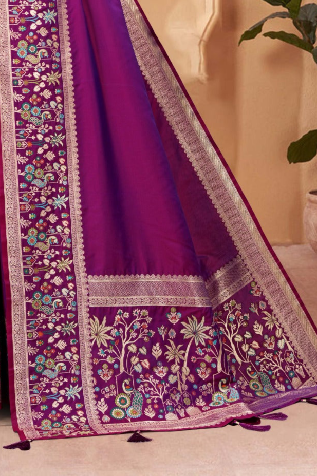 Premium Lilac Soft Silk Saree - SaviDurga