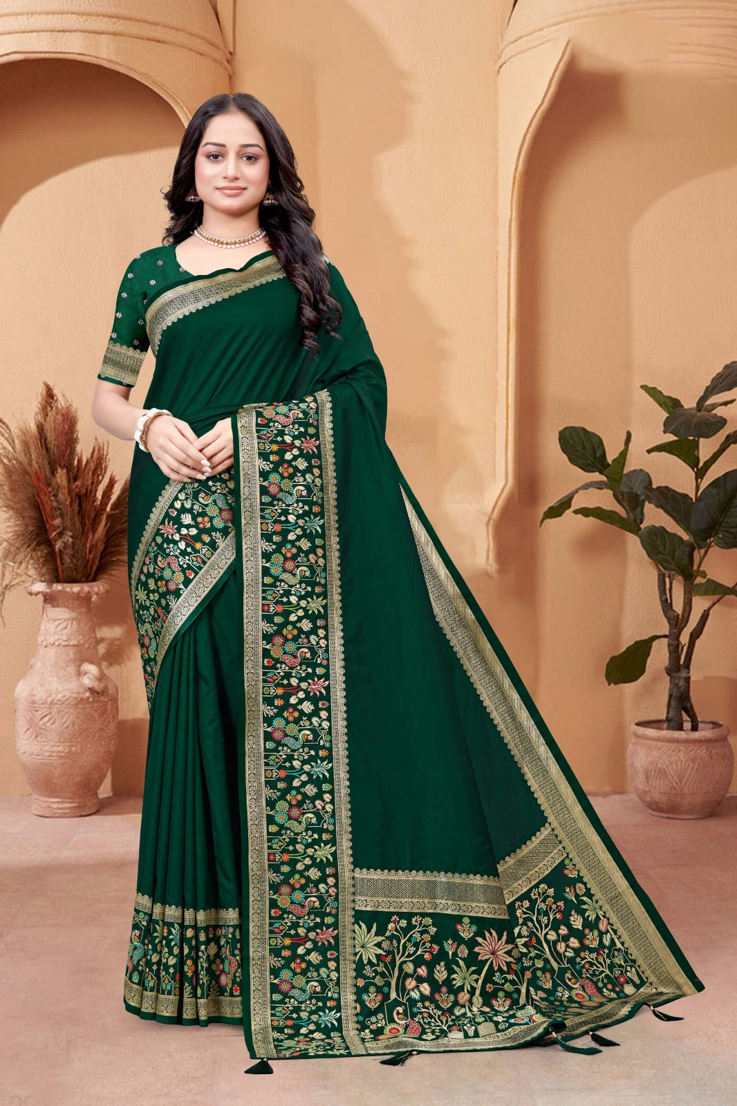 Soft Silk Premium Green Saree - SaviDurga