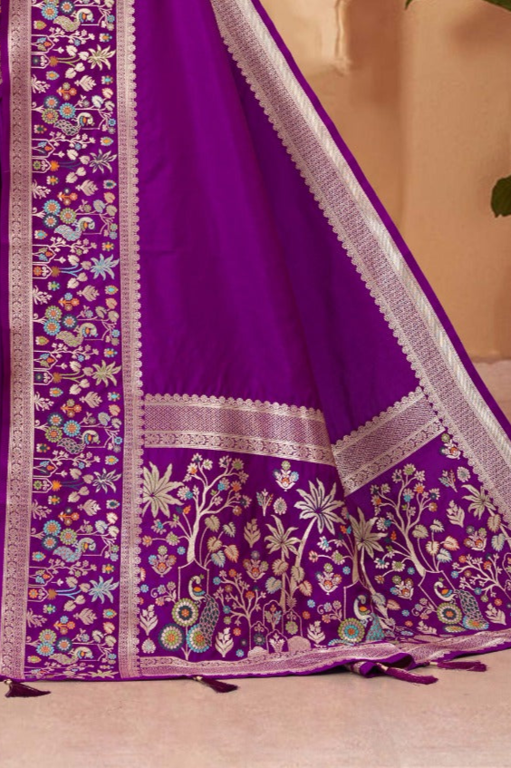 Soft Silk Premium Purple Saree - SaviDurga