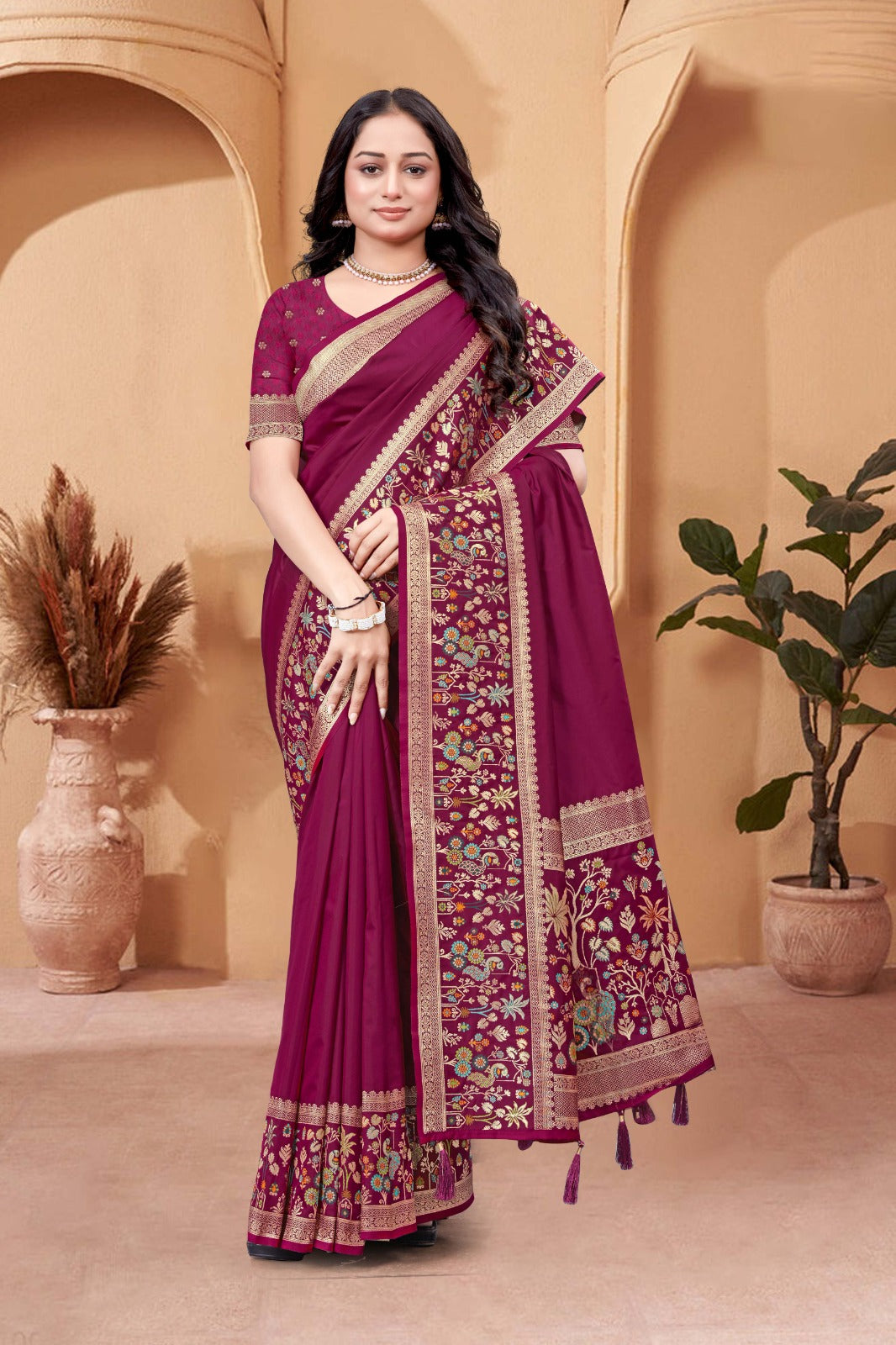 Maroon Soft Silk Premium Saree - SaviDurga