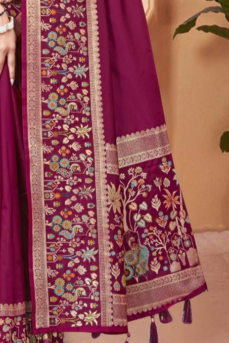 Maroon Soft Silk Premium Saree - SaviDurga