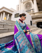 Purple Soft Silk Printed saree