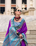 Purple Soft Silk Printed saree