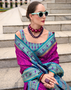 Magenta Soft Silk Printed saree