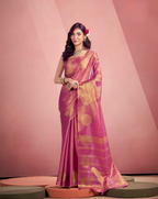 Pink Tissue Fancy Weaving silk saree