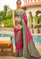 Fushia Pink Silk with Aqua Finish