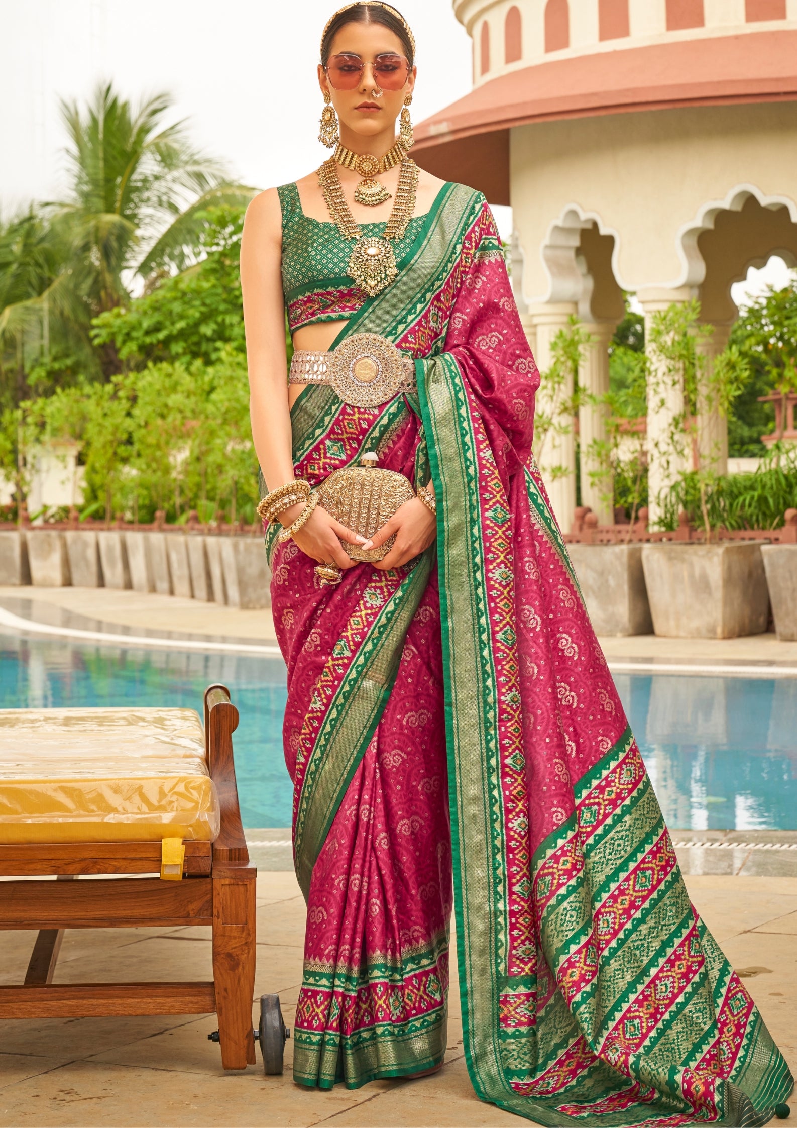 Fushia Pink Silk with Aqua Finish