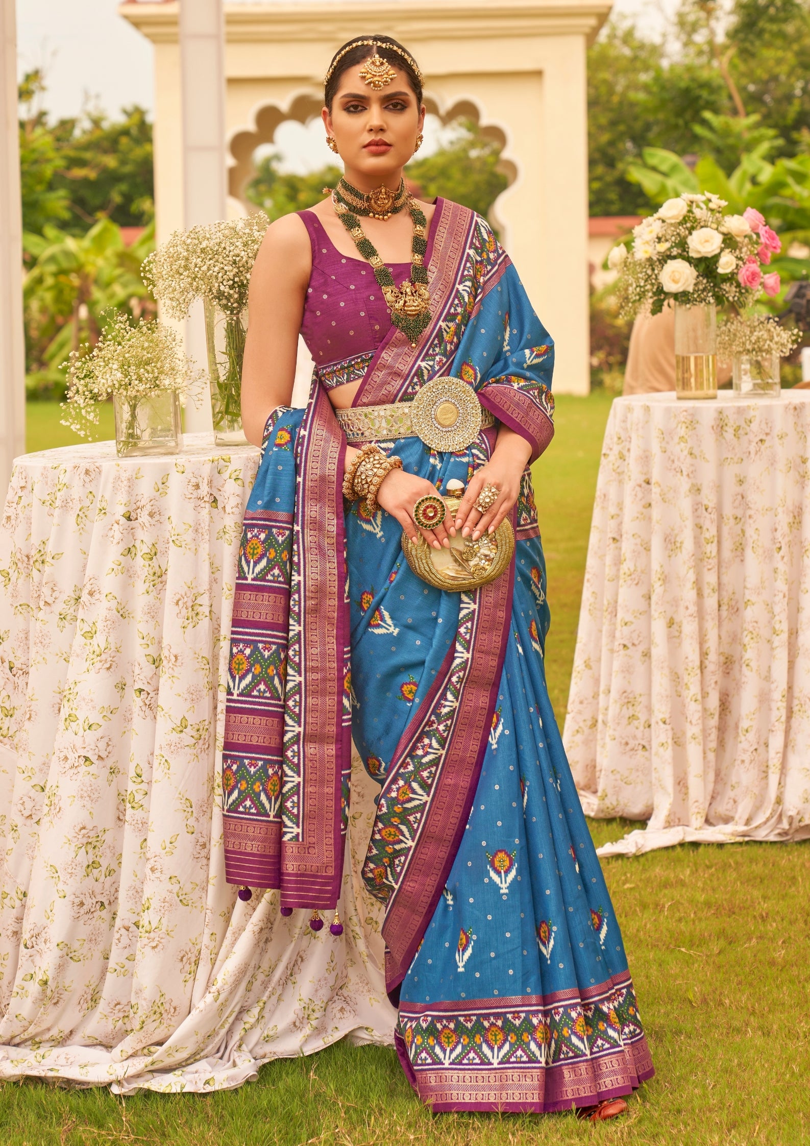 Blue  Silk with Aqua Finish