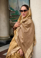 Pure Tissue Bronze Saaree  With Designer Pallu and blouse