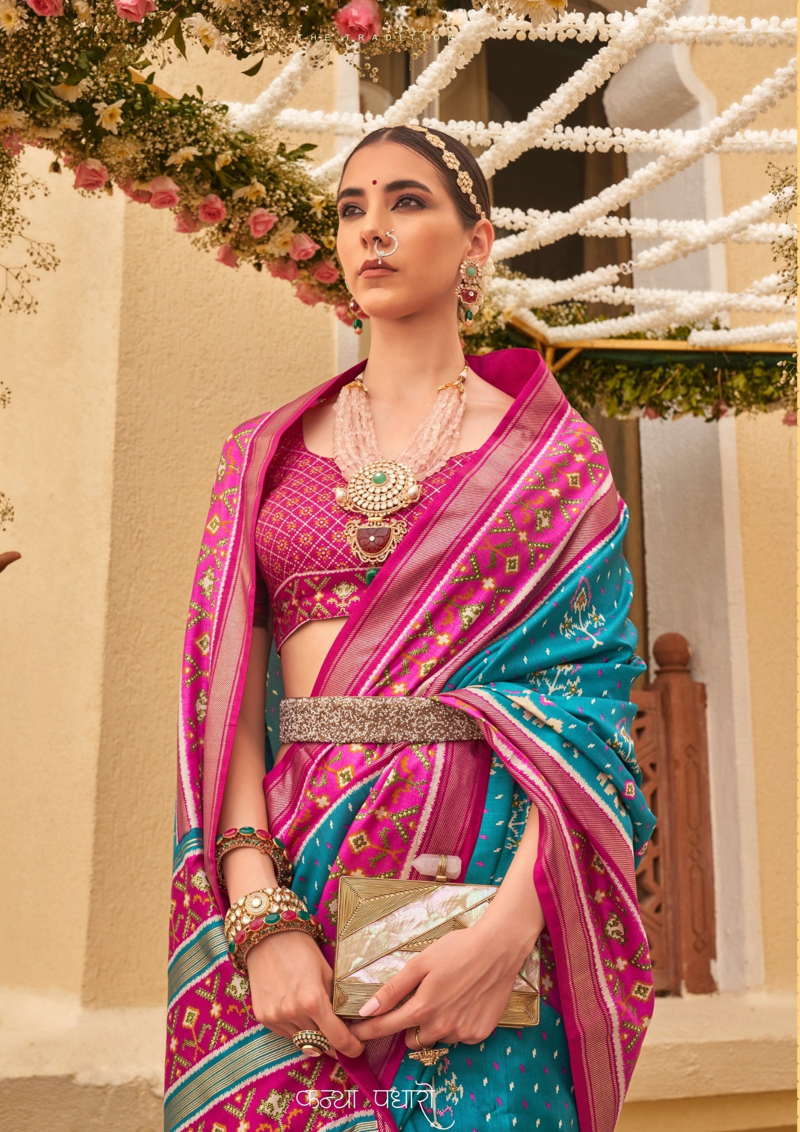 Teal And Magenta  Silk with Aqua Finish