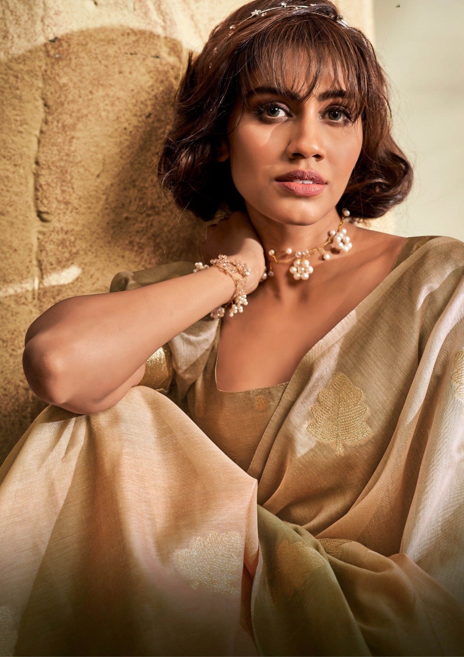 PURE HANDLOOM KHADI SILK CREAM SAAREE