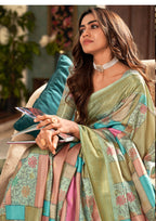 Soft Silk Multicolor Saaree With Digital Print
