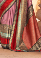 Pink Silk  Saree With Patola Blouse