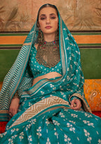 TEAL SILK TRADITIONAL CLASSIC DESIGN WITH AQUA FINISH